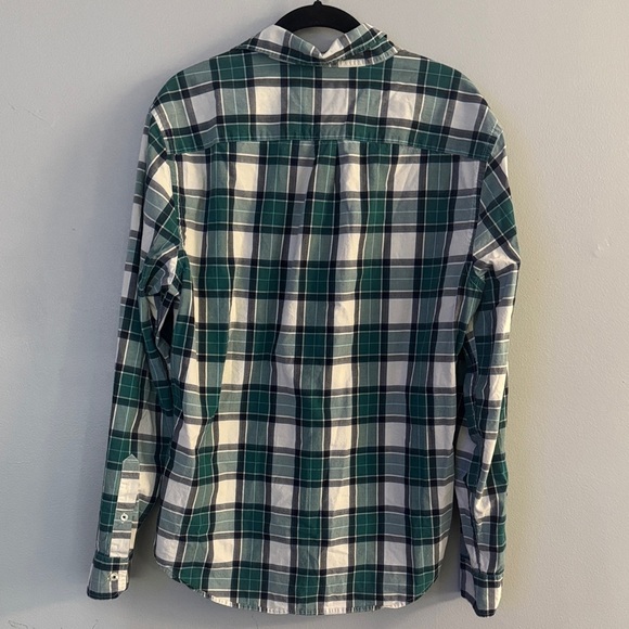 American Eagle Green, Blue and White Plaid Shirt - Picture 4 of 5